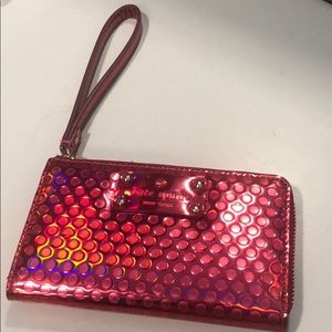 Kate Spade Pink iridescent wristlet